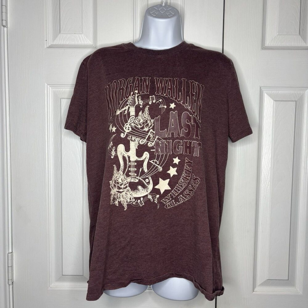 Maurices Small Morgan Wallen Last Night Graphic Tee Burgundy Country